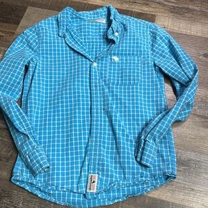 Abercrombie Kids Boys Button Down Shirt | Blue Plaid | Size 9/10